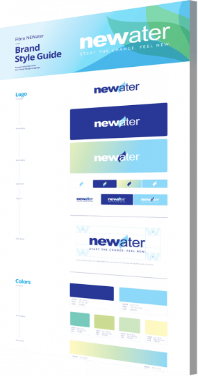 NEWater brand book as a branding strategy agency portfolio example