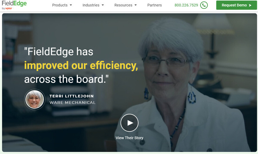 A CTA break on FieldEdge's website homepage