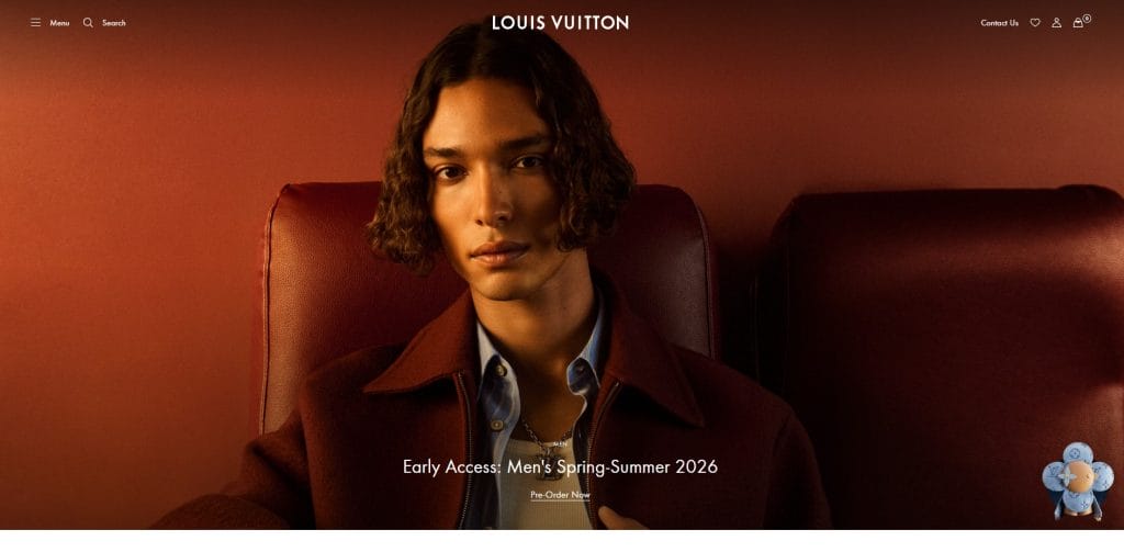 Louis Vuitton website screenshot