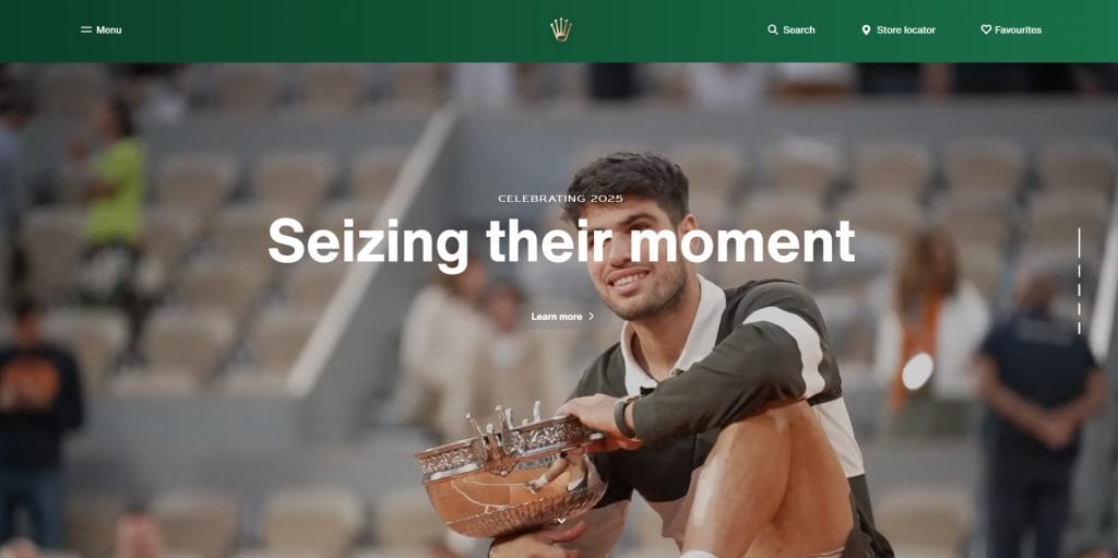 Rolex website screenshot