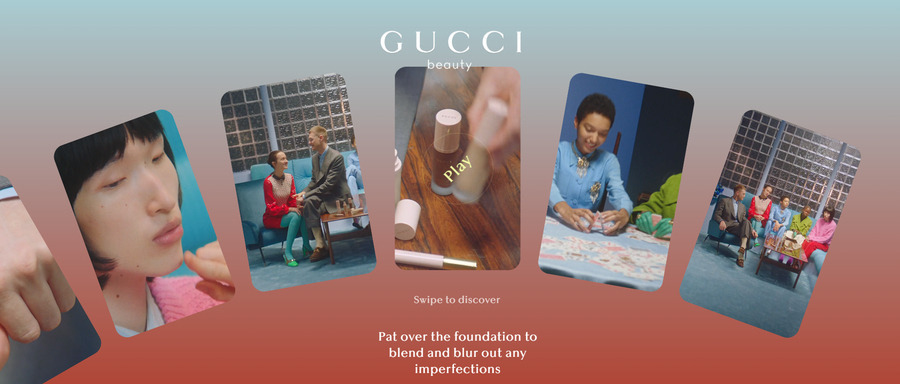Gucci Foundation's website using color gradients in the background