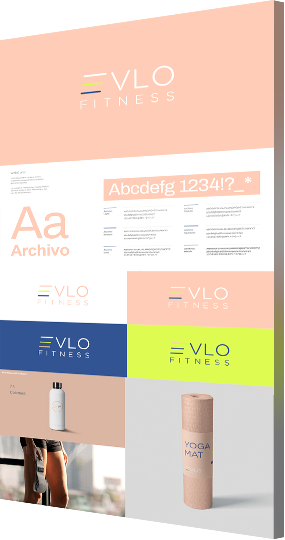 Brand book sample page designed for Evlo Fitness