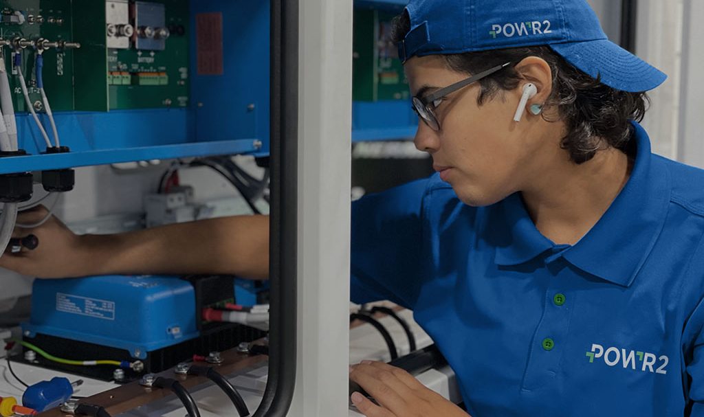 Background image for POWR2 of an industrial energy worker