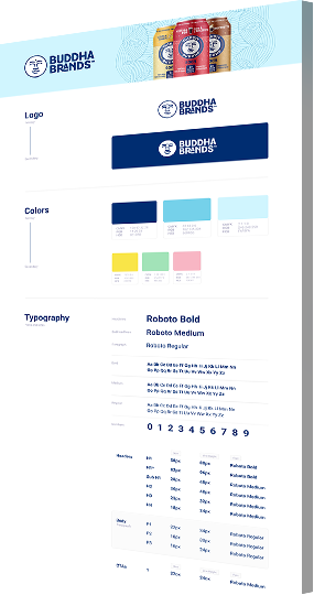 Buddha Brands style guide sample page