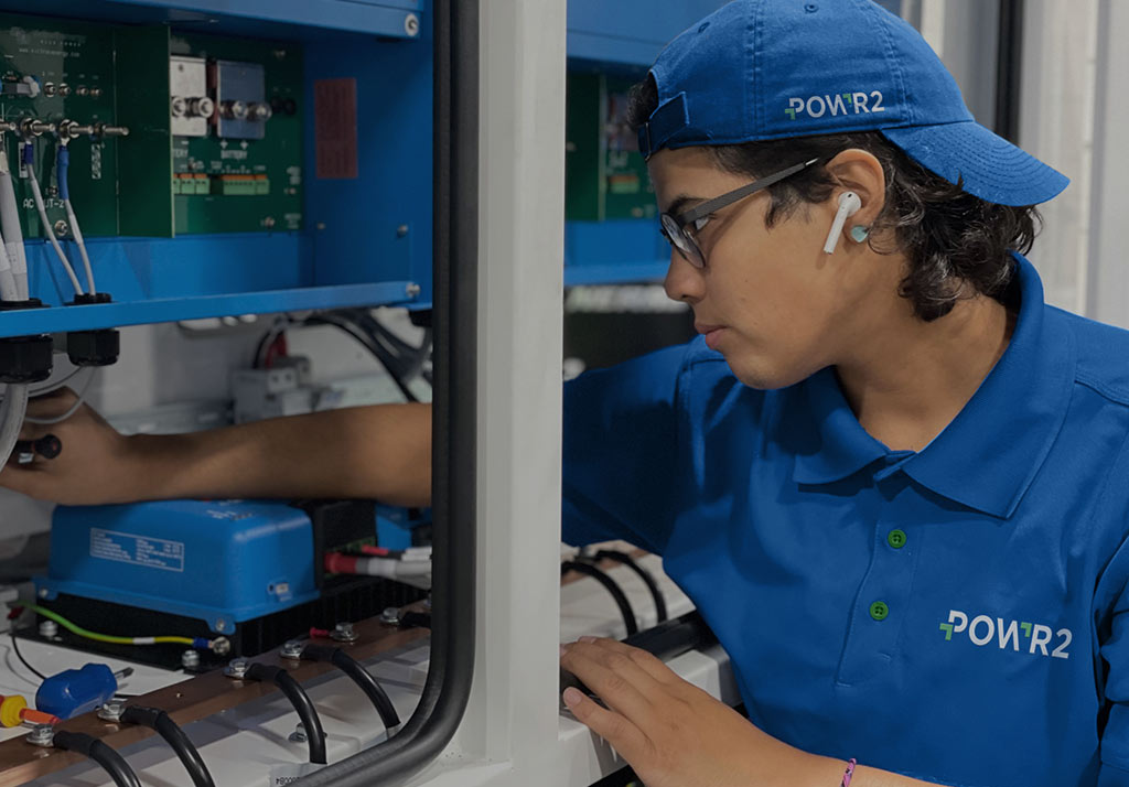 Background image for POWR2 of an industrial energy worker