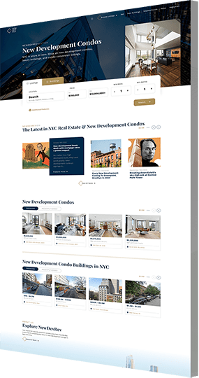 Website design example for NewDevRev