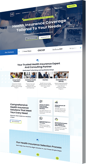 Website design and development example for LIG Solutions