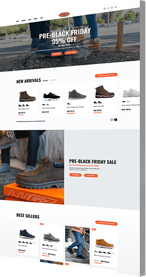 Website design example for Lugz