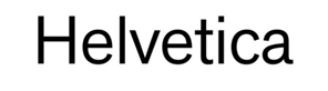 The word Helvetica written in the Helvetica font 