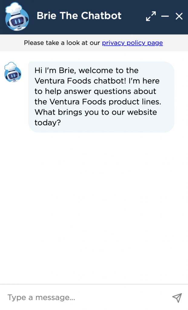 Brie The Chatbot from Ventura foods