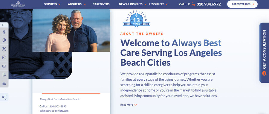 ABC Manhattan Beach's website homepage