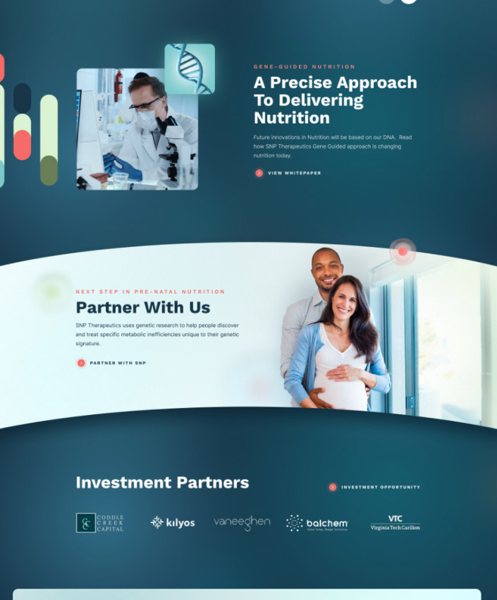 SNP Therapeutics full web design image