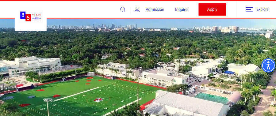 Miami Country Day School's website homepage