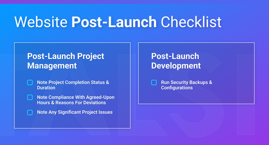 Website post-launch checklist