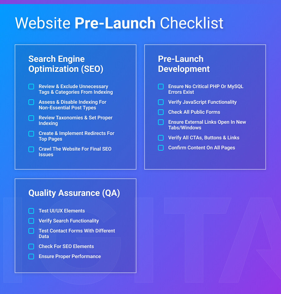 Website pre-launch checklist
