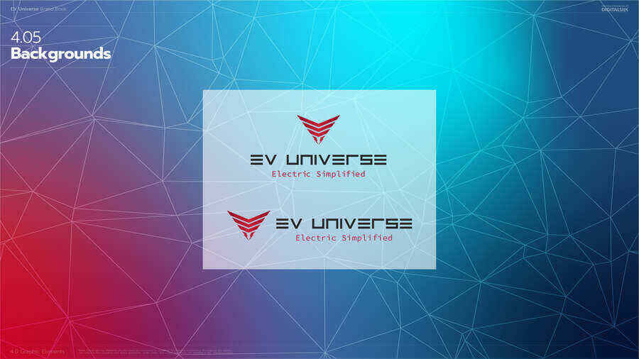 A gradient design from EV Universe's brand book