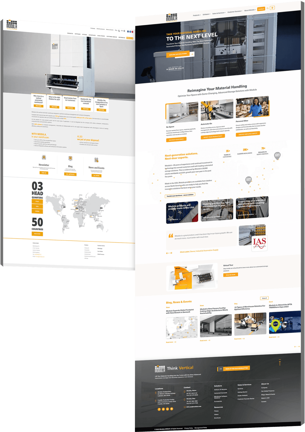 Image showing Modula's before and after website design