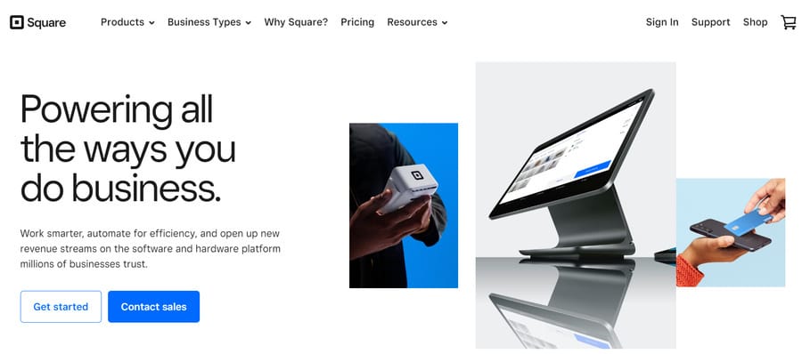 Square's website homepage