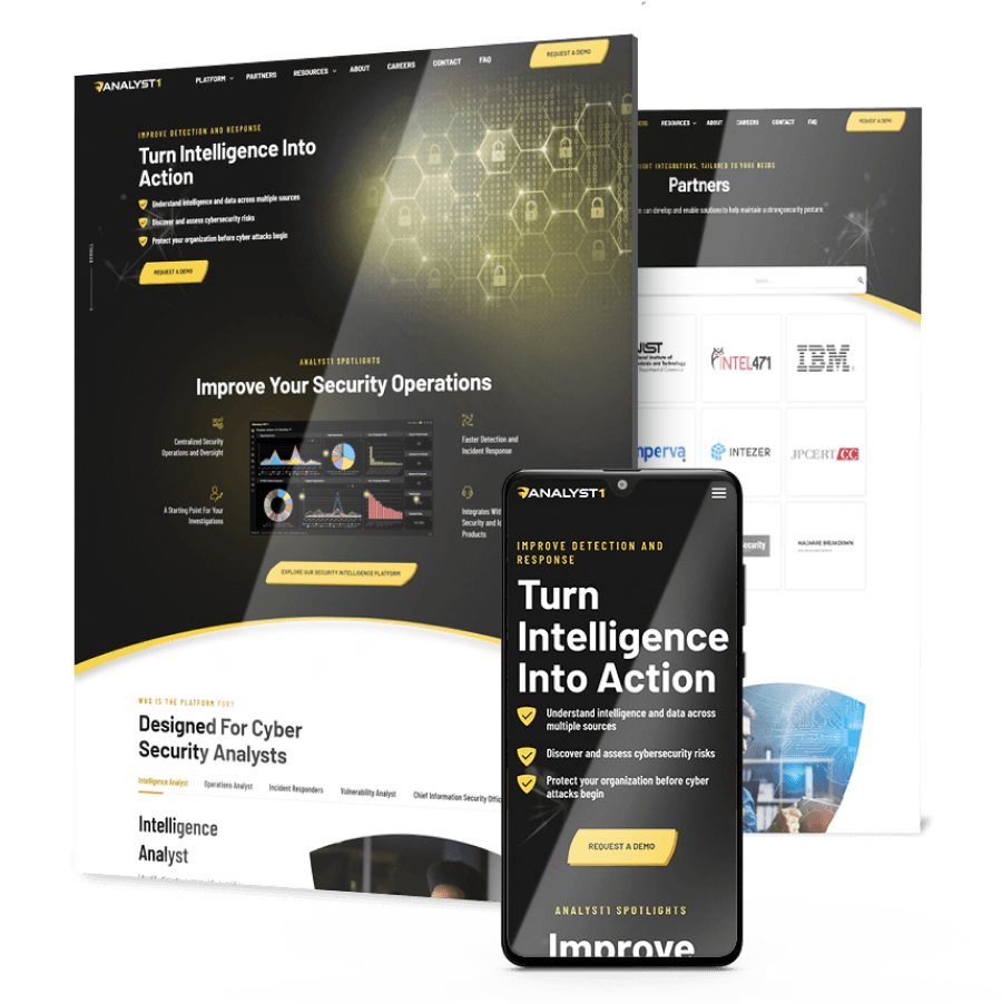 Image showing Analyst1's website design on desktop and mobile