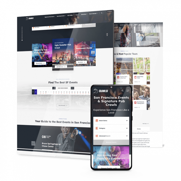 CrawlSF's website across devices