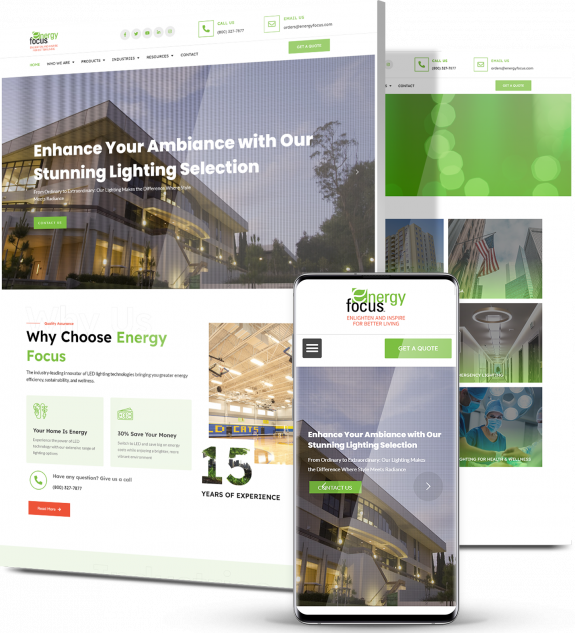 EnergyFocus web design collage