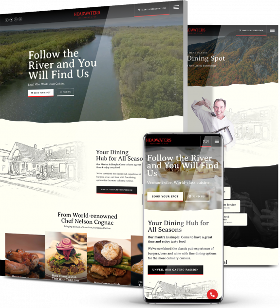 Headwaters web design collage