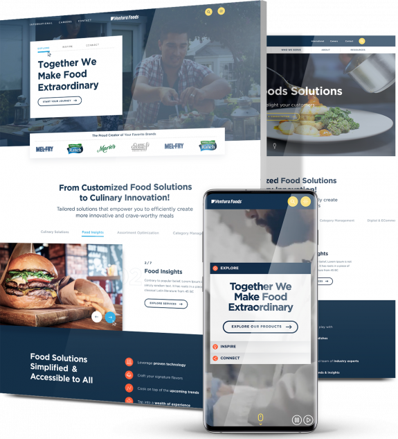 Ventura Foods web design collage