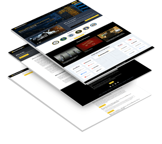 Three stacked images of Analyst1's website
