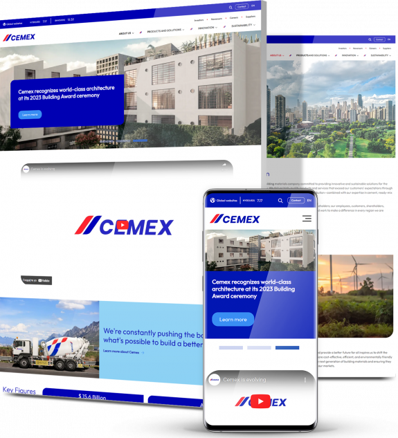 Cemex web design collage