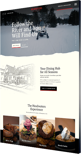 Screenshot of Headwaters' web design