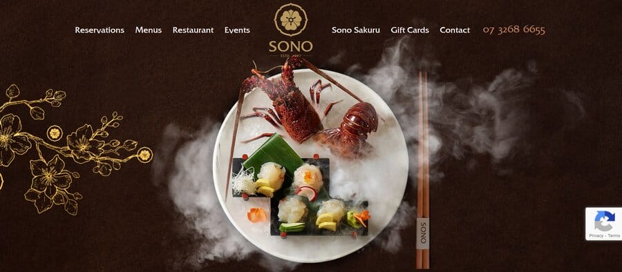 Sono, SaaS restaurant website design examples