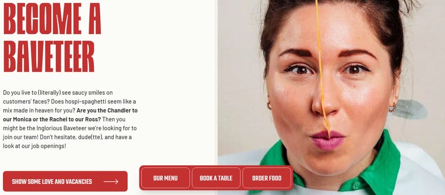 Bavet, SaaS restaurant website design examples