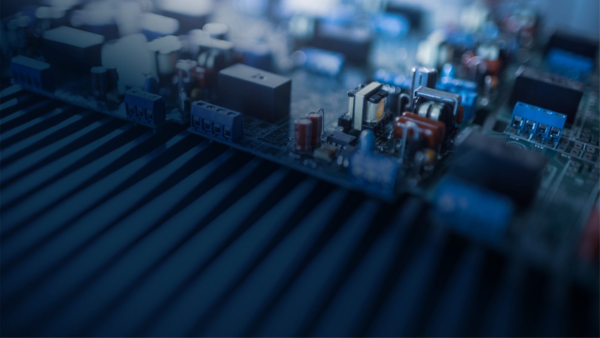 A circuit board from close up