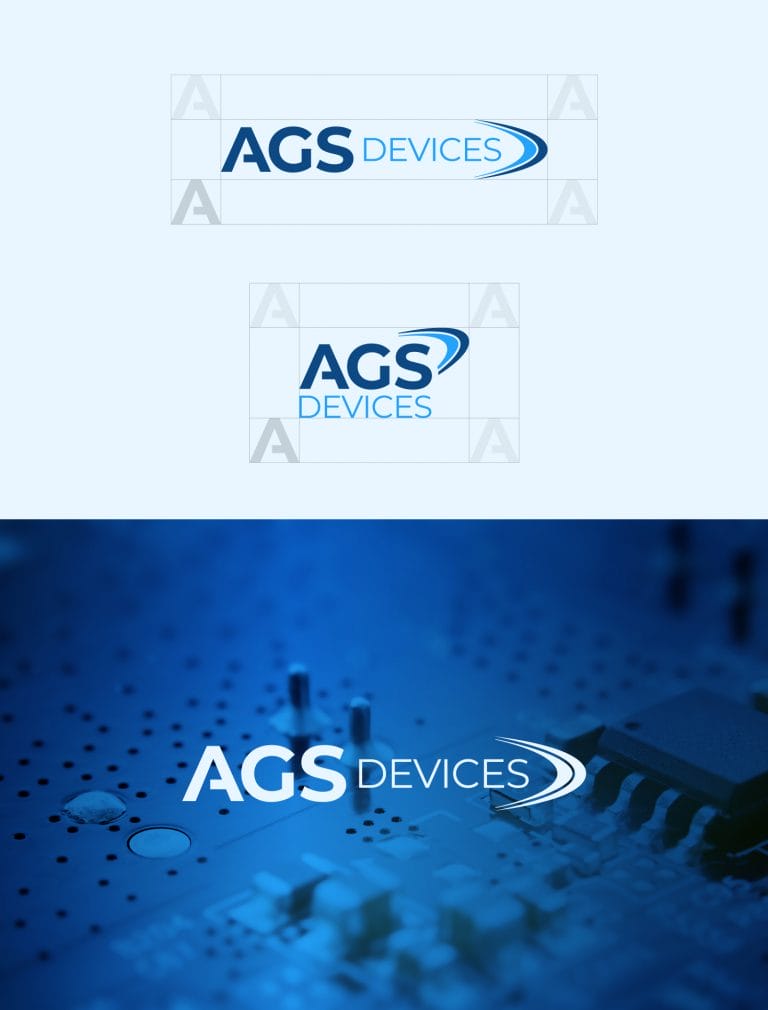 Brand book design images for AGS Devices