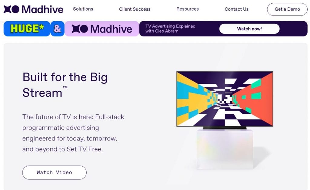 A screenshot of Madhive's website