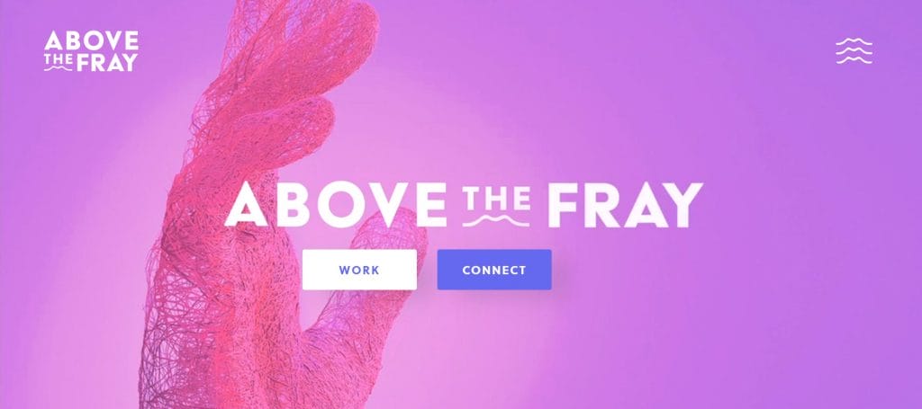 Above The Fray's website homepage screenshot