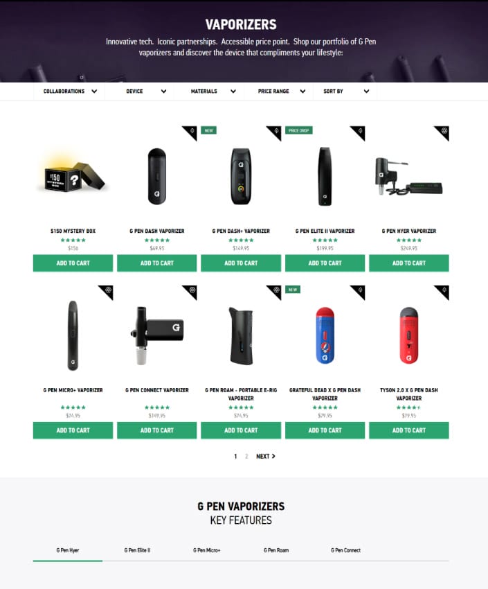 G Pen website screenshot