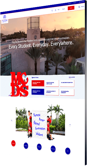 A screenshot of MCDS's web design