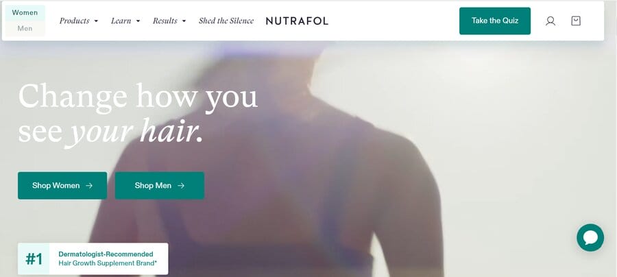 nutrafol landing page, ecommerce companies