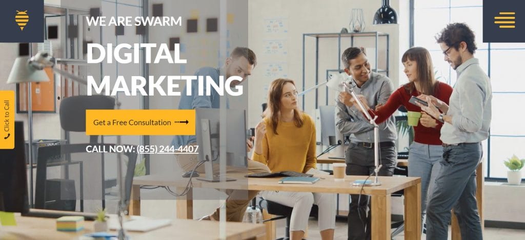 Swarm Digital Marketing website screenshot