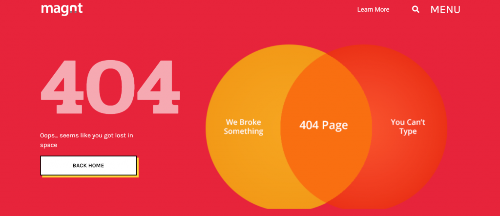 A screenshot of Magnt's 404 page