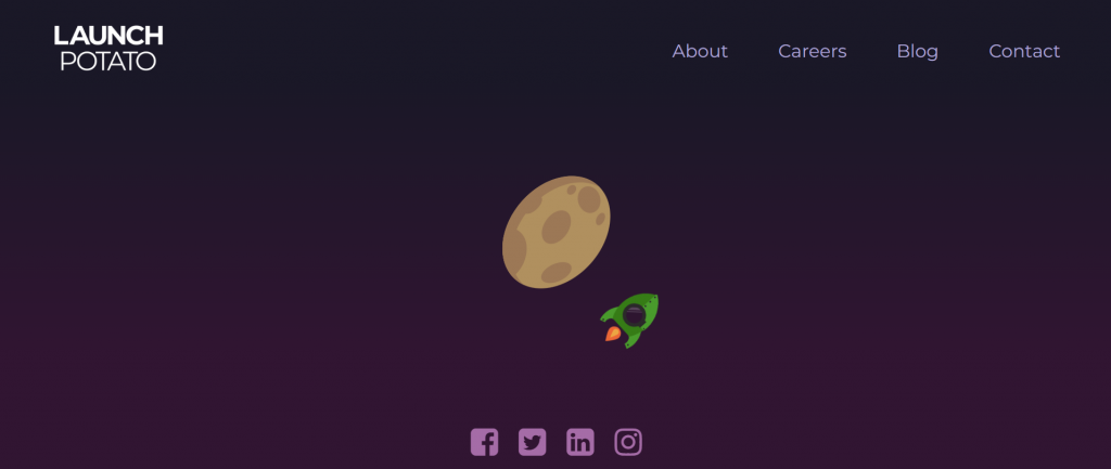 Launch Potato's website homepage