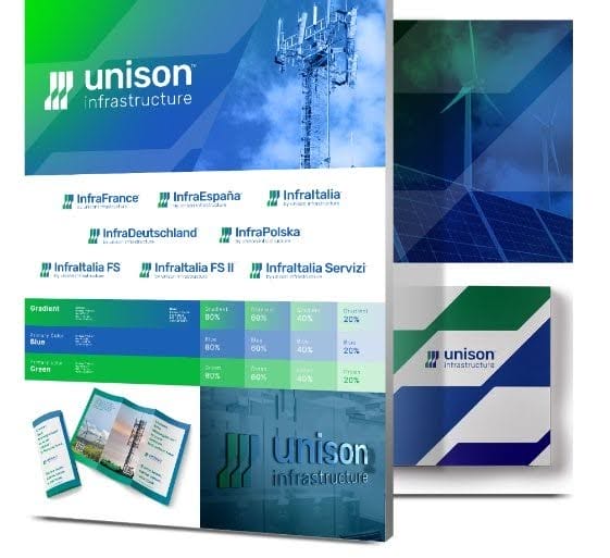Images of Unison's brand book