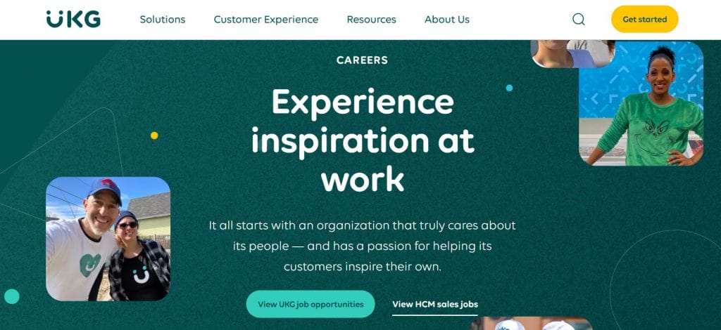 A screenshot of UKG's careers page
