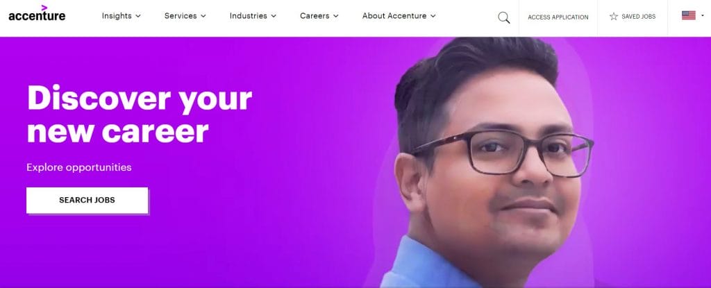 A screenshot of Accenture's careers page