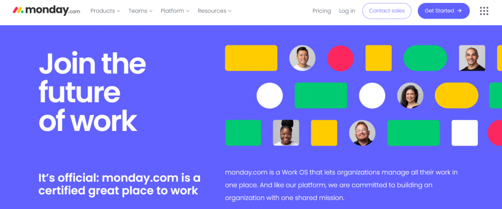 A screenshot of monday.com's careers page