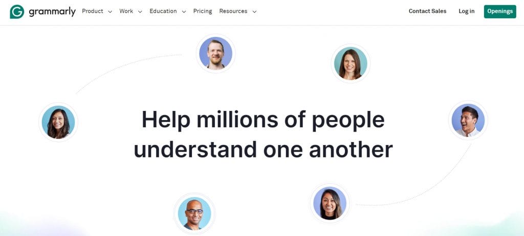 A screenshot of Grammarly's careers page