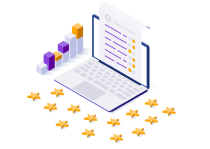 Laptop showing analytics graphs