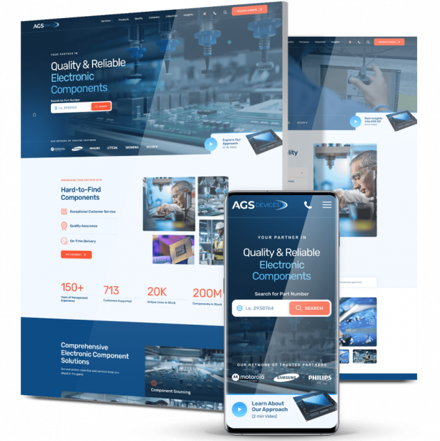 ags website on desktop and mobile