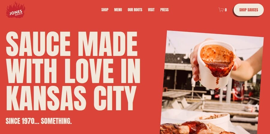 Jones BAR-B-Q website screenshot